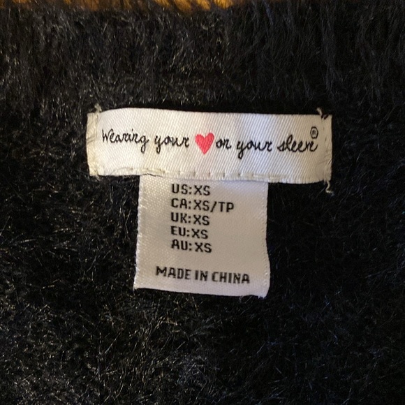 Oversized black v neck sweater - Picture 2 of 2